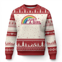 Just A Girl LGBTQ Pride Month Ugly Christmas Sweater