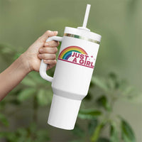 Just A Girl LGBTQ Pride Month Tumbler With Handle
