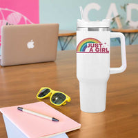 Just A Girl LGBTQ Pride Month Tumbler With Handle