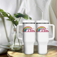 Just A Girl LGBTQ Pride Month Tumbler With Handle