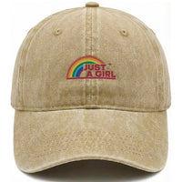 Just A Girl LGBTQ Pride Month Washed Cotton Baseball Cap