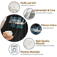 Promoted to Daddy 2026 Throw Blanket Funny Pregnancy Reveal