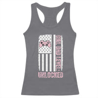 Girl Dad Level Unlocked Racerback Tank Top Funny New Dad