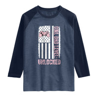 Girl Dad Level Unlocked Raglan Shirt Funny New Dad