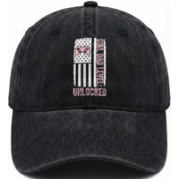 Girl Dad Level Unlocked Washed Cotton Baseball Cap Funny New Dad