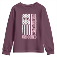 Girl Dad Level Unlocked Youth Sweatshirt Funny New Dad