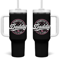 Promoted To Daddy It's A Girl Tumbler With Handle Funny Pregnancy Reveal
