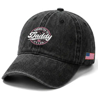 Promoted To Daddy It's A Girl Washed Cotton Baseball Cap Funny Pregnancy Reveal