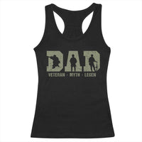 Dad Veteran Myth Legend Dad Military Father Gift Racerback Tank Top