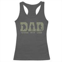 Dad Veteran Myth Legend Dad Military Father Gift Racerback Tank Top