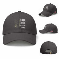 Dad Hero Veteran Legend Camouflage Father's Day Baseball Cap