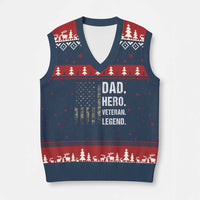 Dad Hero Veteran Legend Camouflage Father's Day V-Neck Knit Sweater Vest