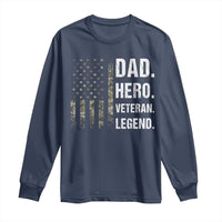 Dad Hero Veteran Legend Camouflage Father's Day Long Sleeve Shirt