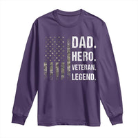 Dad Hero Veteran Legend Camouflage Father's Day Long Sleeve Shirt