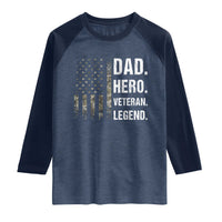 Dad Hero Veteran Legend Camouflage Father's Day Raglan Shirt
