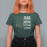 Dad Hero Veteran Legend Camouflage Father's Day T Shirt For Women