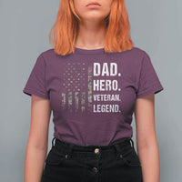 Dad Hero Veteran Legend Camouflage Father's Day T Shirt For Women