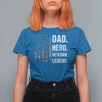 Dad Hero Veteran Legend Camouflage Father's Day T Shirt For Women