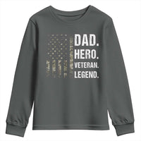 Dad Hero Veteran Legend Camouflage Father's Day Youth Sweatshirt