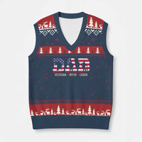 Veteran Dad The Myth Legend V-Neck Knit Sweater Vest Cool Father's Day Military Gifts 4th of July