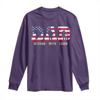 Veteran Dad The Myth Legend Long Sleeve Shirt Cool Father's Day Military Gifts 4th of July