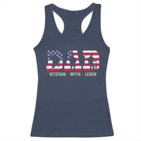 Veteran Dad The Myth Legend Racerback Tank Top Cool Father's Day Military Gifts 4th of July