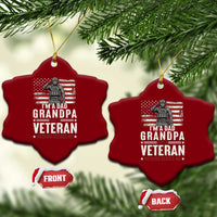 I'm A Dad Grandpa and Veteran Nothing Scares Me Ceramic Ornament Funny Veteran Dad Grandpa Humor