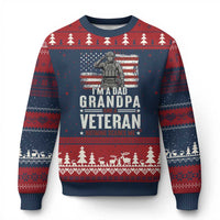 I'm A Dad Grandpa and Veteran Nothing Scares Me Ugly Christmas Sweater Funny Veteran Dad Grandpa Humor