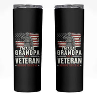 I'm A Dad Grandpa and Veteran Nothing Scares Me Skinny Tumbler Funny Veteran Dad Grandpa Humor
