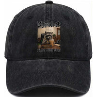 Funny Raccoon School Principal Washed Cotton Baseball Cap Welcom Back To School
