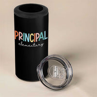Boho Retro Vintage Elementary Principal Back to School 4 in 1 Can Cooler Tumbler