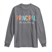 Boho Retro Vintage Elementary Principal Back to School Long Sleeve Shirt