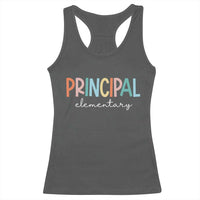 Boho Retro Vintage Elementary Principal Back to School Racerback Tank Top