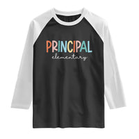 Boho Retro Vintage Elementary Principal Back to School Raglan Shirt