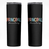Boho Retro Vintage Elementary Principal Back to School Skinny Tumbler