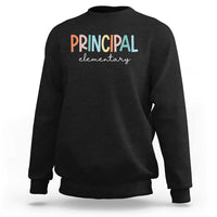 Boho Retro Vintage Elementary Principal Back to School Sweatshirt