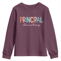 Boho Retro Vintage Elementary Principal Back to School Youth Sweatshirt