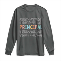Boho Retro Vintage Principal Back to School Long Sleeve Shirt