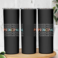 Boho Retro Vintage Principal Back to School Skinny Tumbler
