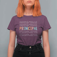 Boho Retro Vintage Principal Back to School T Shirt For Women