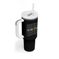 Boho Retro Vintage Principal Back to School Tumbler With Handle