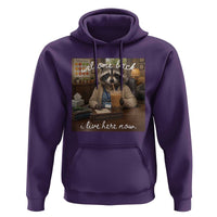 Funny School Therapist Raccoon Drinking Iced Coffee Hoodie