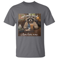 Funny School Therapist Raccoon Drinking Iced Coffee T Shirt