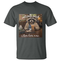 Funny School Therapist Raccoon Drinking Iced Coffee T Shirt