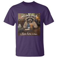 Funny School Therapist Raccoon Drinking Iced Coffee T Shirt