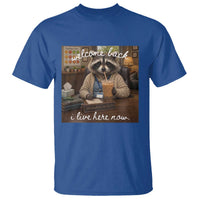 Funny School Therapist Raccoon Drinking Iced Coffee T Shirt
