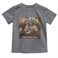 Funny School Therapist Raccoon Drinking Iced Coffee Toddler T Shirt