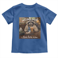 Funny School Therapist Raccoon Drinking Iced Coffee Toddler T Shirt