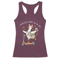 Counselor Support On The Way Racerback Tank Top Silly Goose School Counselor