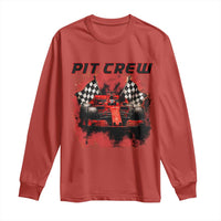 Racing Car Checkered Flag Long Sleeve Shirt Pit Crew Race Car - Wonder Print Shop